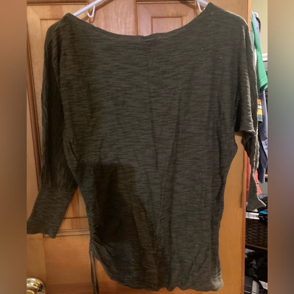 Express Olive Green Shirt with Gold dots size small - Picture 2 of 6